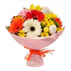Karışık mevsim buketi Mevsimsel çiçek  Van internetten çiçek siparişi 
