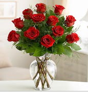 Vazo içerisinde 12 kırmızı gül  Van çiçek satışı 