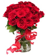 21 adet vazo içerisinde kırmızı gül  Van çiçek satışı 