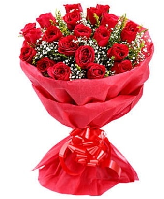 21 adet kırmızı gülden modern buket  Van çiçek gönderme 